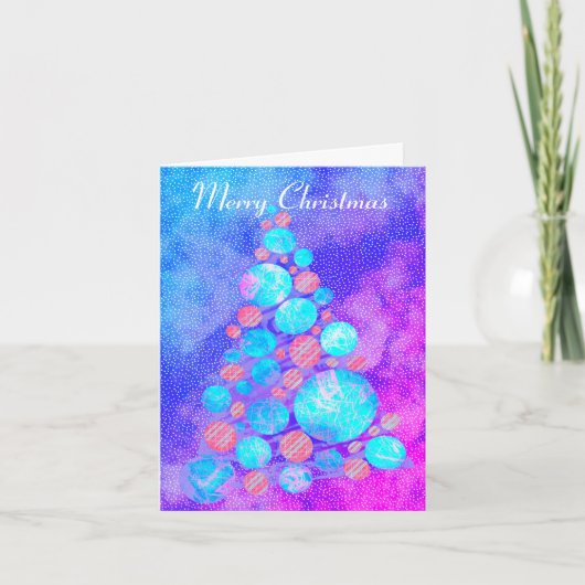 Vakantie voor prettige kerstbomen kaart (Voorkant)