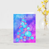 Vakantie voor prettige kerstbomen kaart (Gele Bloem)