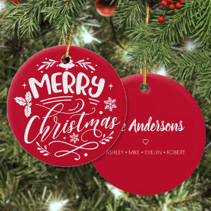 Vakantie voor prettige kerstfeestdag keramisch ornament