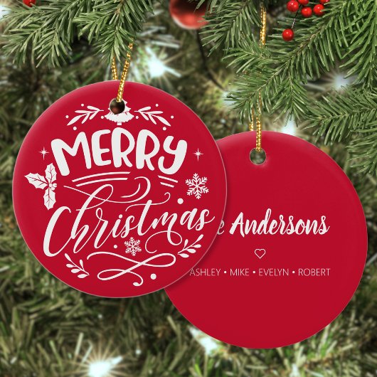 Vakantie voor prettige kerstfeestdag keramisch ornament