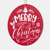 Vakantie voor prettige kerstfeestdag keramisch ornament (Links)