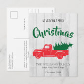 Vakantie voor  vrachtwagenvakantie met vrolijk ker feestdagenkaart (Voorkant / Achterkant)