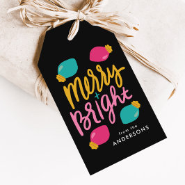 Vakantie voor vrolijk kerstfeest cadeaulabel