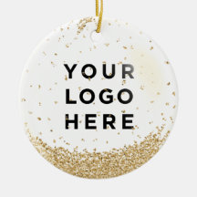 Vakantie voor zakelijke Logo Gold Glitter Snowfall