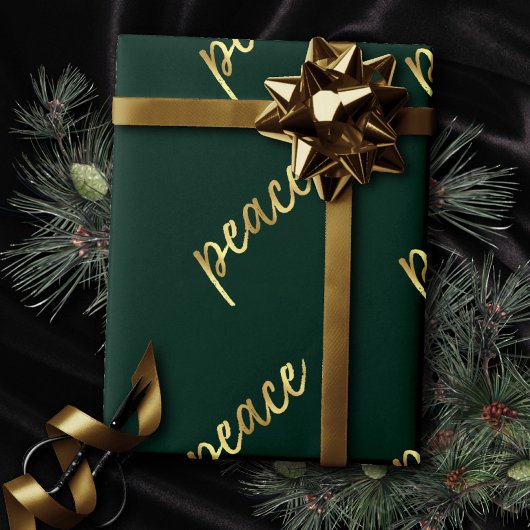 Vakantie vrede | Faux Gouden Folie Kalligrafie Gro Cadeaupapier