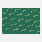 Vakantie vrede | Faux gouden folie kalligrafie zwa Inpakpapier Vel (Voorkant)