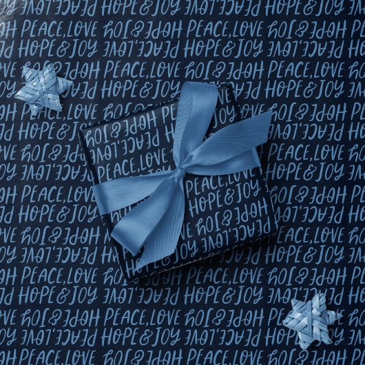 Vakantie vrede liefde hoop vreugde marine blauw Ke Cadeaupapier