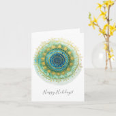 Vakantie Vrede Mandala Gevouwen Nota Kaart (Gele Bloem)