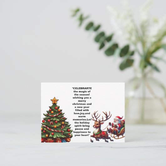 Vakantie vreugde: een vrolijk kerstfeest en een ge visitekaartje (Staand voorkant)