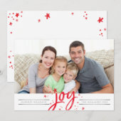 VAKANTIE VREUGDE FOTO modern eenvoudig rood sparkl Feestdagenkaart (Voorkant / Achterkant)