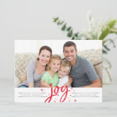 VAKANTIE VREUGDE FOTO modern eenvoudig rood sparkl Feestdagenkaart (Staand voorkant)