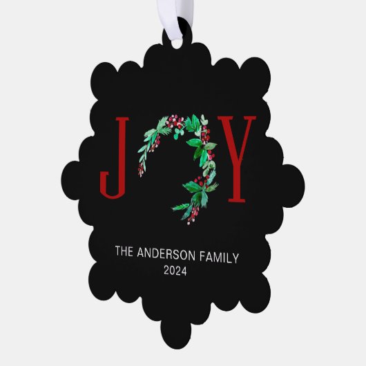 Vakantie Vreugde Kerstmis Halve Krans Minimalist Ornament Kaart (Links)