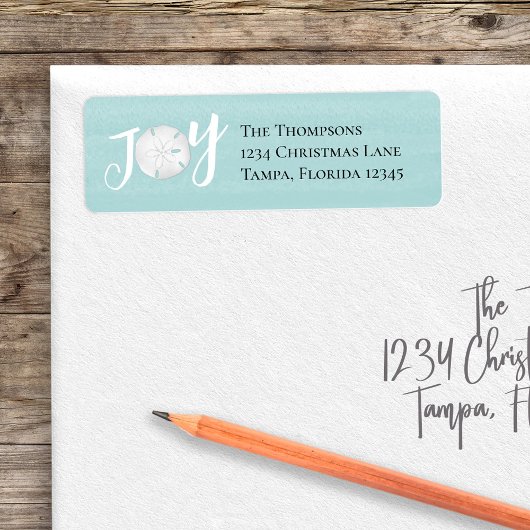 Vakantie Vreugde Waterverf Strand Tropische Zanddo Etiket