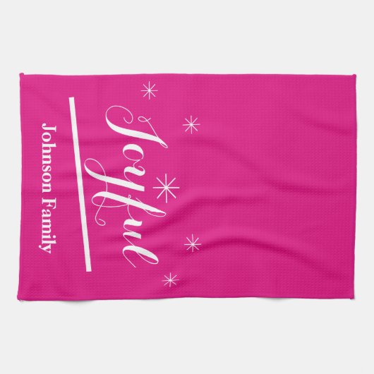 Vakantie Vreugdevolle keuken Gepersonaliseerde naa Theedoek (Horizontaal)