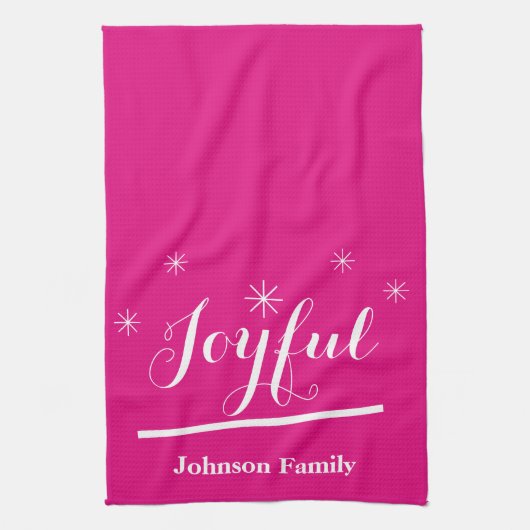 Vakantie Vreugdevolle keuken Gepersonaliseerde naa Theedoek (Verticaal)