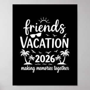 Vakantie Vrienden 2026 Tropisch Strand Team Poster