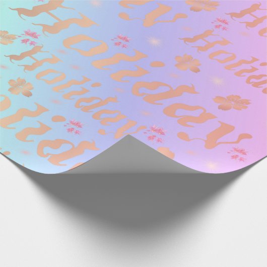 vakantie, vrije tijd, glanzend, metaal, geschrifte cadeaupapier (Hoek)