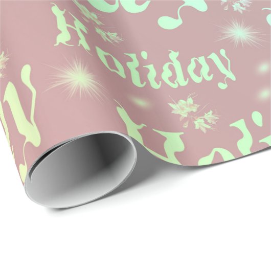 vakantie, vrije tijd, glanzend, metaal, geschrifte cadeaupapier (Rol Hoek)