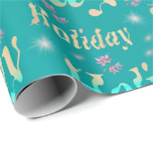 vakantie, vrije tijd, glanzend, metaal, geschrifte cadeaupapier (Rol Hoek)