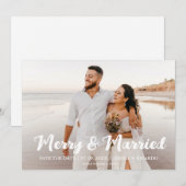 Vakantie Vrolijk en getrouwd Kerstmis sparen de da Feestdagenkaart (Voorkant / Achterkant)