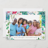 Vakantie Vrolijk en helder Kerst Bloemen Foto Feestdagenkaart (Voorkant)