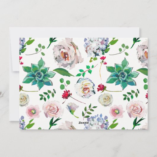 Vakantie Vrolijk en helder Kerst Bloemen Foto Feestdagenkaart (Achterkant)