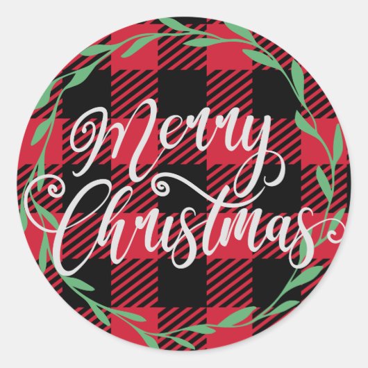 Vakantie Vrolijk Kerst Rond Sticker Pack (Voorkant)