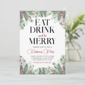 Vakantie Vrolijk Kerstdiner Uitnodiging (Staand voorkant)