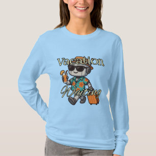 Vakantie Wachten   Cute Robot Dames Lange Mouwen  T-shirt