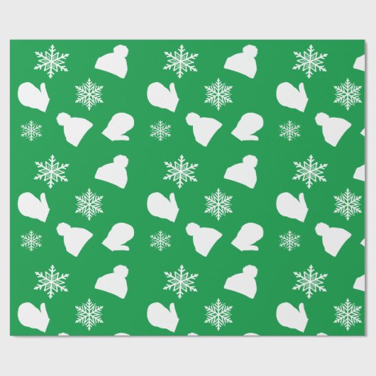 Vakantie wanten en kerst Petten inpakpapier (Vlak)