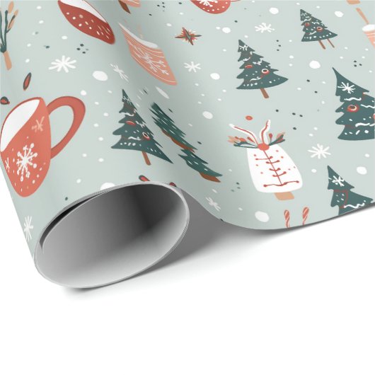 Vakantie Warmte Tree Mok Medley Cadeaupapier (Rol Hoek)