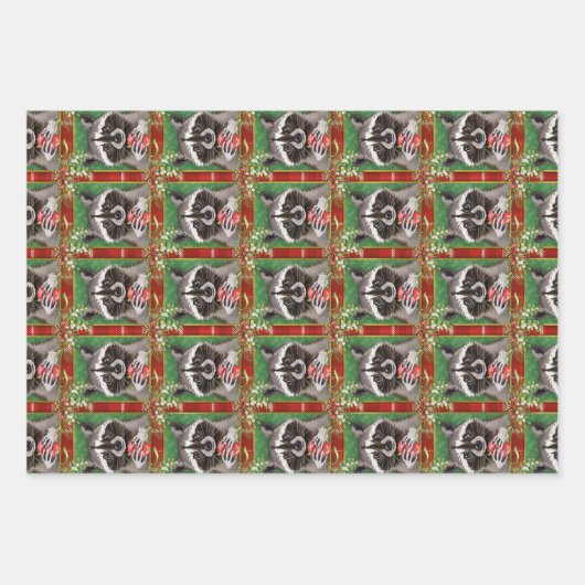 Vakantie wasbeer inpakpapier (Voorkant)