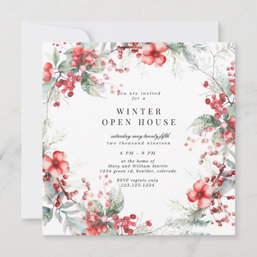 Vakantie Waterverf Bloemenplein Open Huis Kaart (Voorkant)