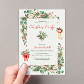 Vakantie Waterverf Groen Holly Kerstfeest Acryl Uitnodigingen (Insitu (Draagbaar))