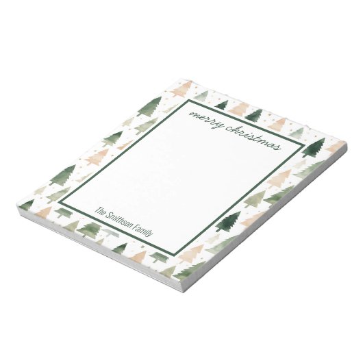 Vakantie Waterverf kerstboom Notitieblok (Linkerzijde)