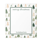 Vakantie Waterverf kerstboom Notitieblok (Voorkant)