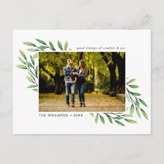 Vakantie Waterverf laat moderne foto Briefkaart (Voorkant)