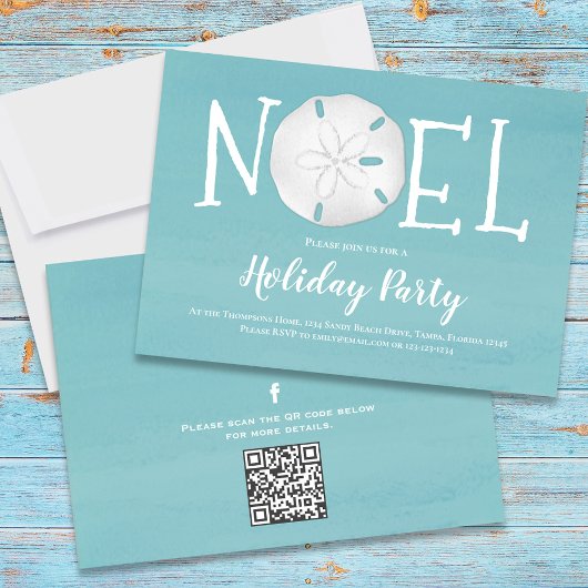 Vakantie Waterverf Turquoise Zand Dollar QR Code Kaart