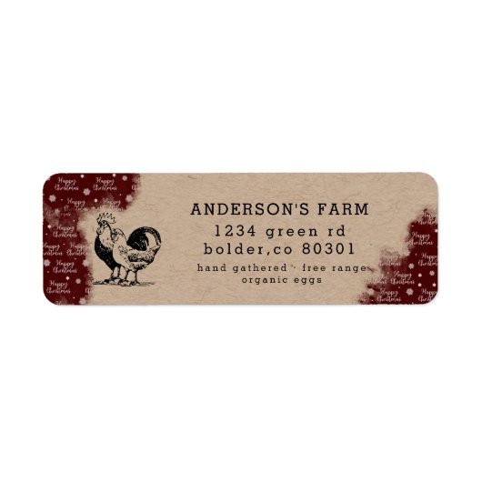 vakantie waterverf wasei boerderij retouradres etiket (Voorkant)