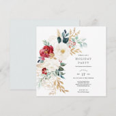 Vakantie weelderige bloemen sprankelende kerst uit kaart (Voorkant / Achterkant)