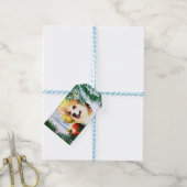 Vakantie Welsh Corgi in de winter Cadeaulabel (Met Touw)