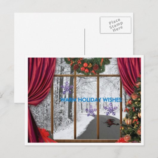 Vakantie wens feestdagenkaart (Voorkant / Achterkant)