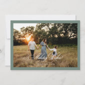 Vakantie wensen Boho Kerstgroet Fotokaart Feestdagenkaart (Voorkant)