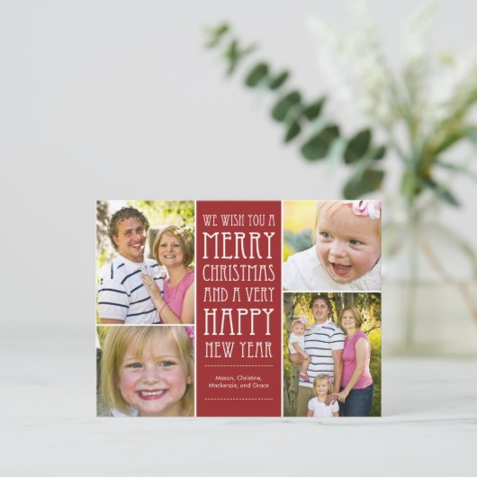 Vakantie wensen Kerstkaart Briefkaart (Staand voorkant)