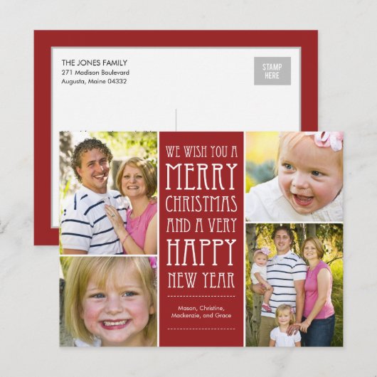 Vakantie wensen Kerstkaart Briefkaart (Voorkant / Achterkant)