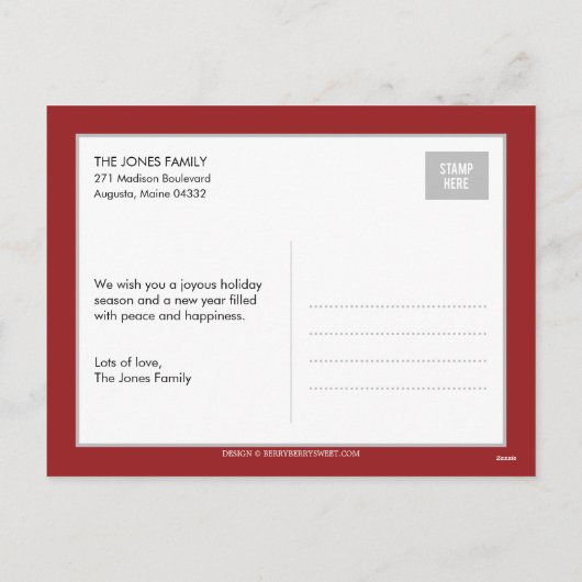 Vakantie wensen Kerstkaart Briefkaart (Achterkant)