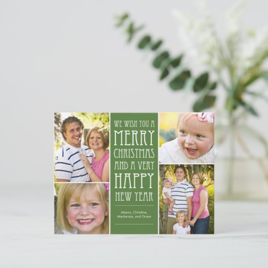 Vakantie wensen Kerstkaart Briefkaart (Staand voorkant)