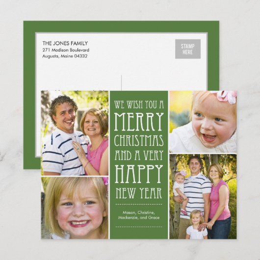 Vakantie wensen Kerstkaart Briefkaart (Voorkant / Achterkant)