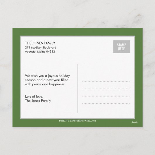 Vakantie wensen Kerstkaart Briefkaart (Achterkant)