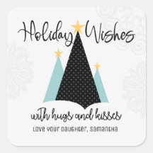 Vakantie Wensen met Hugs en Kisses Sticker Label